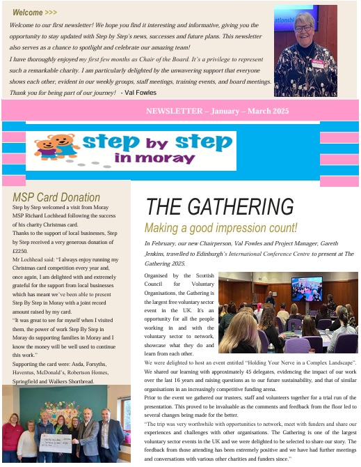 Newsletter, Step by Step Moray Charity providing child & adult services