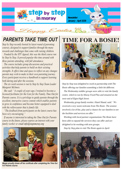 Newsletter, Step by Step Moray Charity providing child & adult services